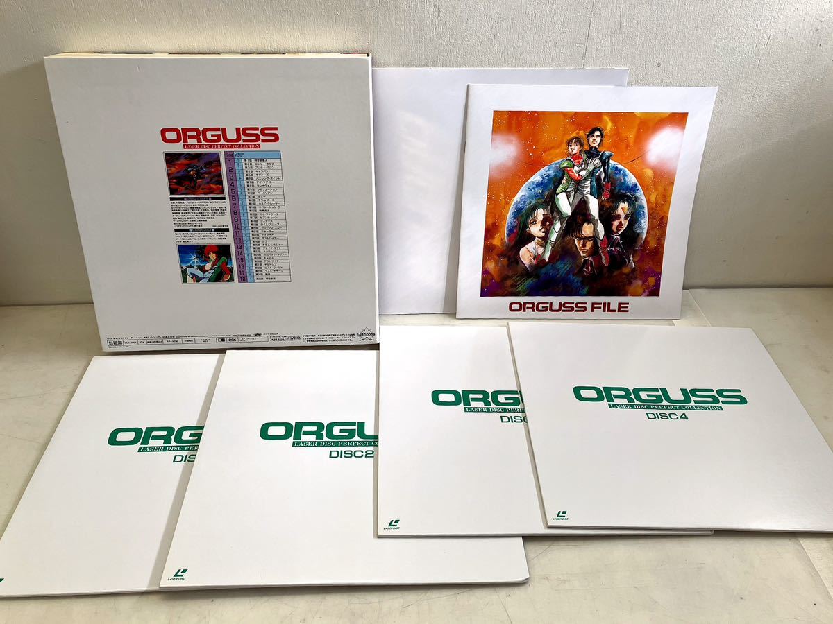 K88302^ beautiful goods anime Choujikuu Seiki Orguss vol.1-5+BOX-LD poster attaching ORGUSS/ laser disk 