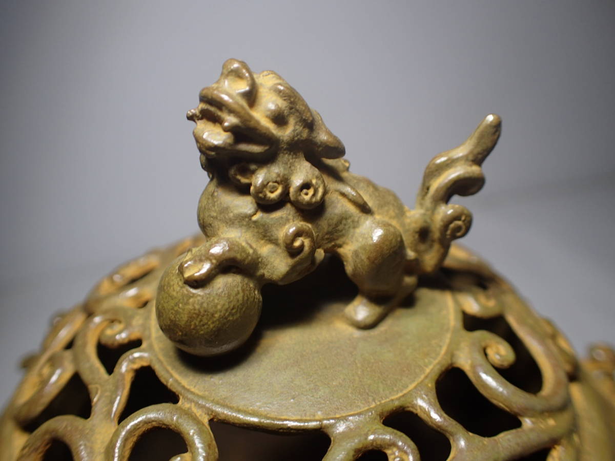未使用】名取川雅司 吉祥梅香炉 共箱 高岡銅器 獅子 狛犬 銅製 未使用】名取川雅司 吉祥梅香炉 共箱 高岡銅器 獅子 狛犬 銅製