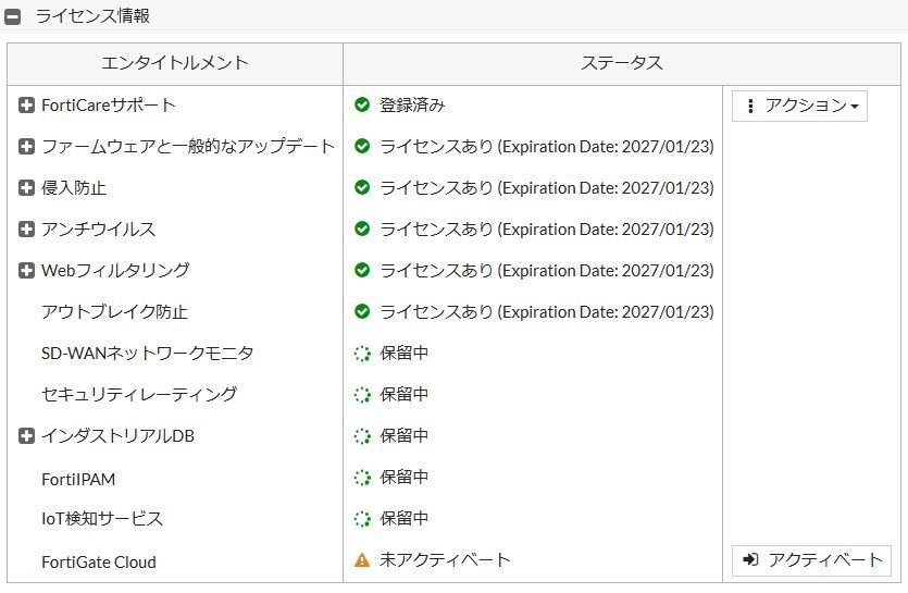 ▲Ω WA 11180♪ 保証有 Fortinet【FG-60F】FortiGate-60F ライセンス27年01月23日迄 FW：v6.4.7 領収書発行可・祝10000取引突破!_画像6