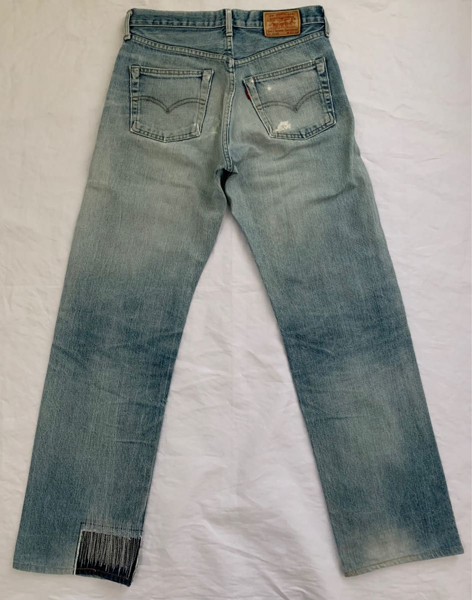 【送料無料】Levi's リーバイス503B XX ダメージ　リペア加工デニム　W31 赤耳　日本製　ビッグE ジーンズ　90s