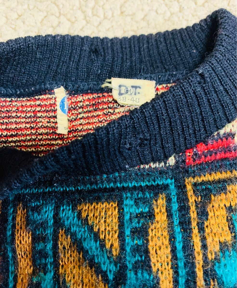 50s ジャガードニット セーター 総柄 knit vintage 古着 ニットセーター ヴィンテージ ビンテージ 50's