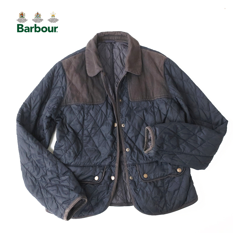 Barbour バブアー ソフトシェル 中綿キルティングジャケット　ネイビー 12(L)_画像2