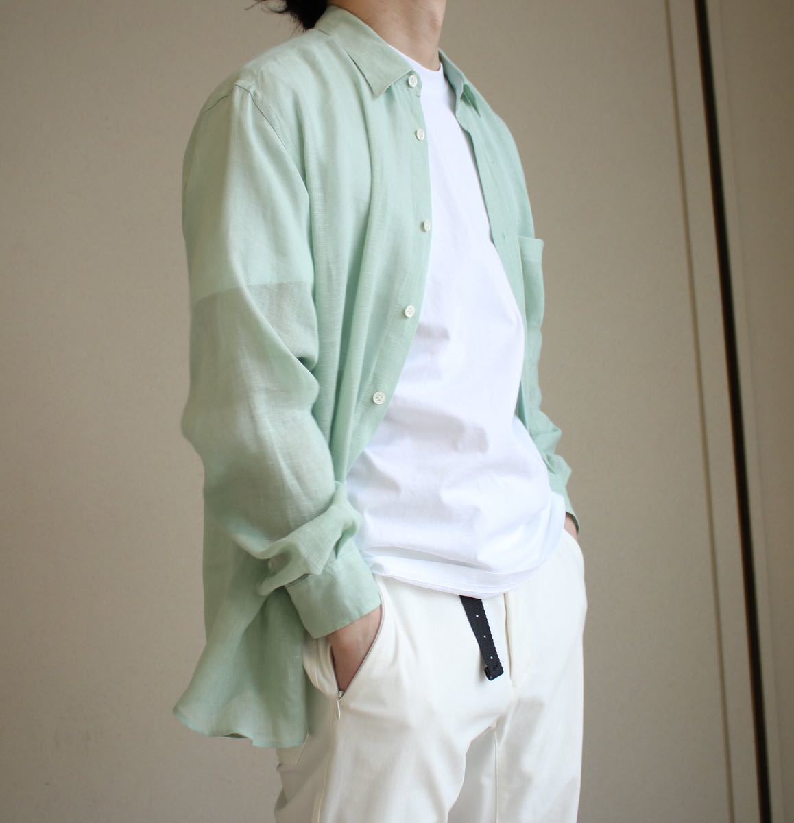 【AURALEE 20ss】SEE-THROUGH LINEN SHIRTS サイズ3