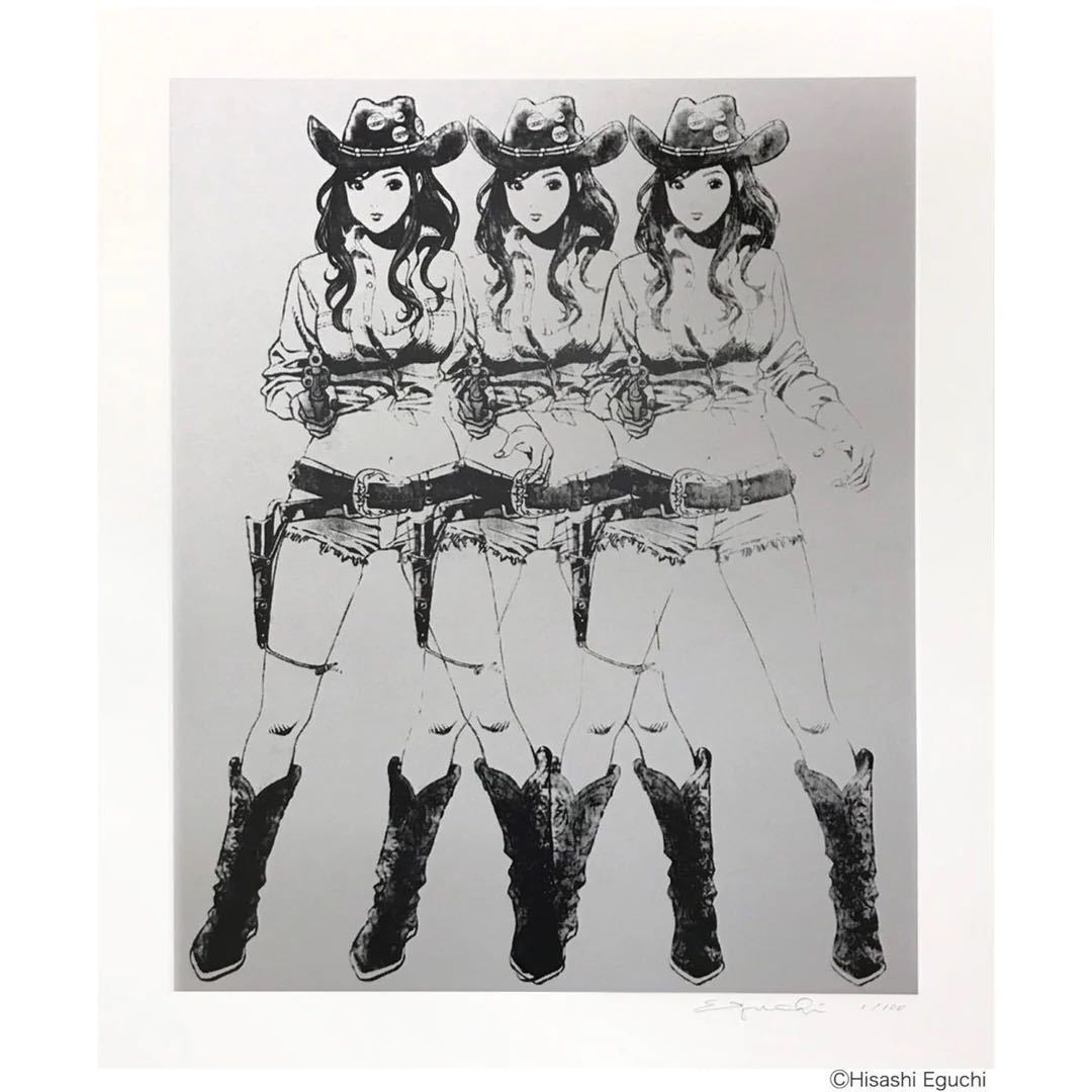 新品/即日発送/ 江口寿史 Cowgirls ED100 エディションサイン入り 版画 シルクスクリーン 村上隆 ジンガロ Zingaroの画像1