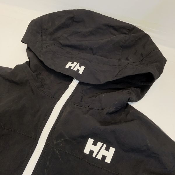 Helly Hansen XL ジャケット フード付き 薄手 ジップアップ ナイロン マウンテンパーカー ヘリーハンセン ブラック 黒 スポーツ