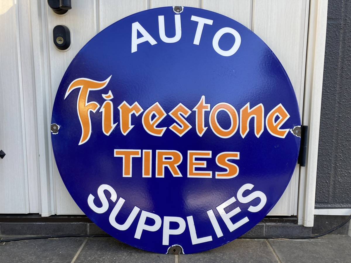 1着でも送料無料 ビンテージ Firestone ビンテージ 看板 大型 幅61