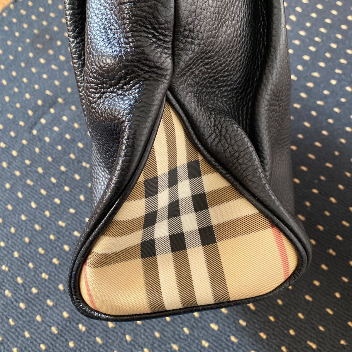 【希少】Burberry バーバリー　ヴィンテージハンドバッグ　トートバッグ　レザー　