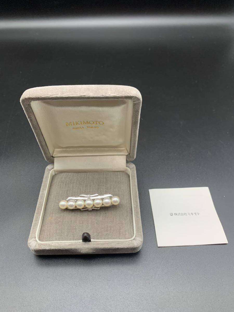 【MIKIMOTO / ミキモト】真珠 パール K14WG ブローチ14金製　ブローチ