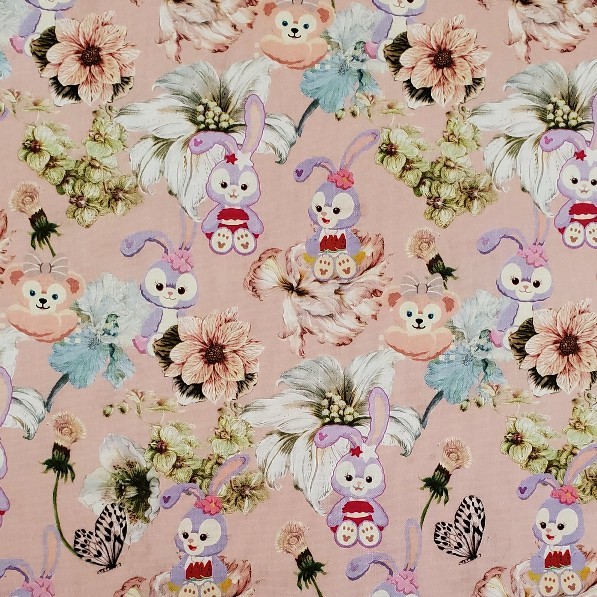 142×50cm コットンタイプ*ピンクベージュ 花柄 ステラルー*子供用