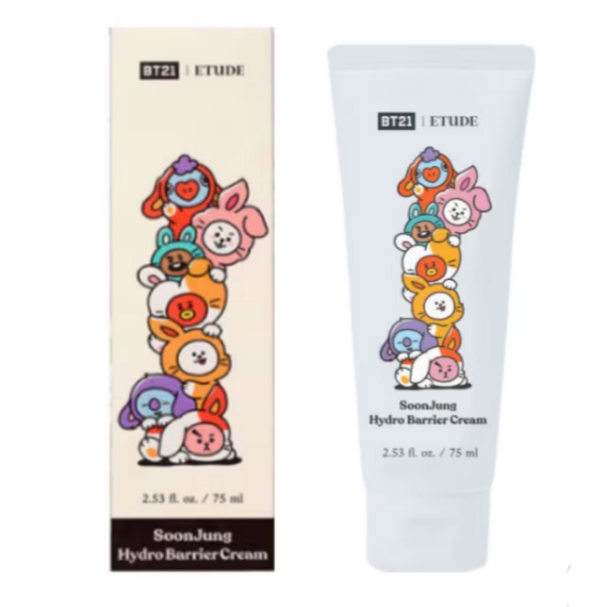 BT21 ETUDE 純正水分バリアクリーム 75ml Rabbit