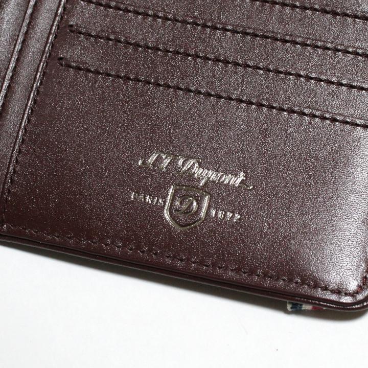 デュポン S.T. DUPONT 190302 ICONIC アイコニック キャンバス×レザー 二つ折り財布 ベージュ 新品_画像5