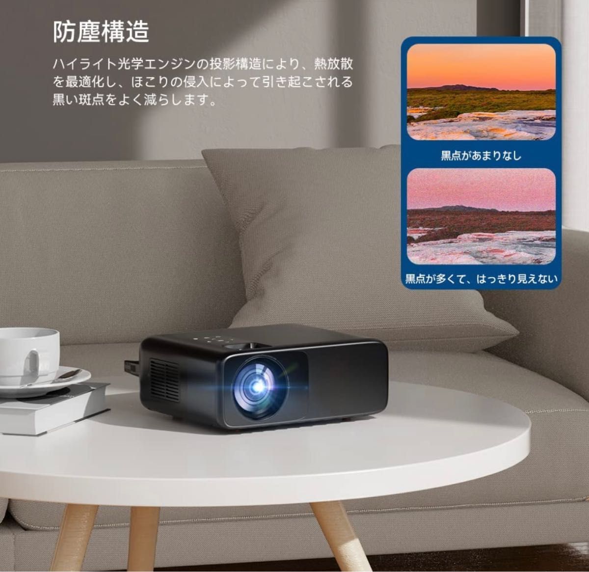 プロジェクター 小型 12000lm 5GWiFi 4K対応 Bluetooth5 1 リアル1920