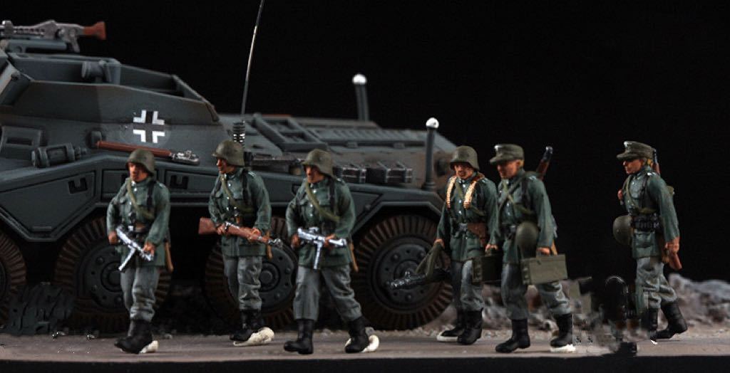 1/72 ミニチュアフィギュア 第二次世界大戦 WW.II ドイツ軍 士兵 塗装済み 6個セット
