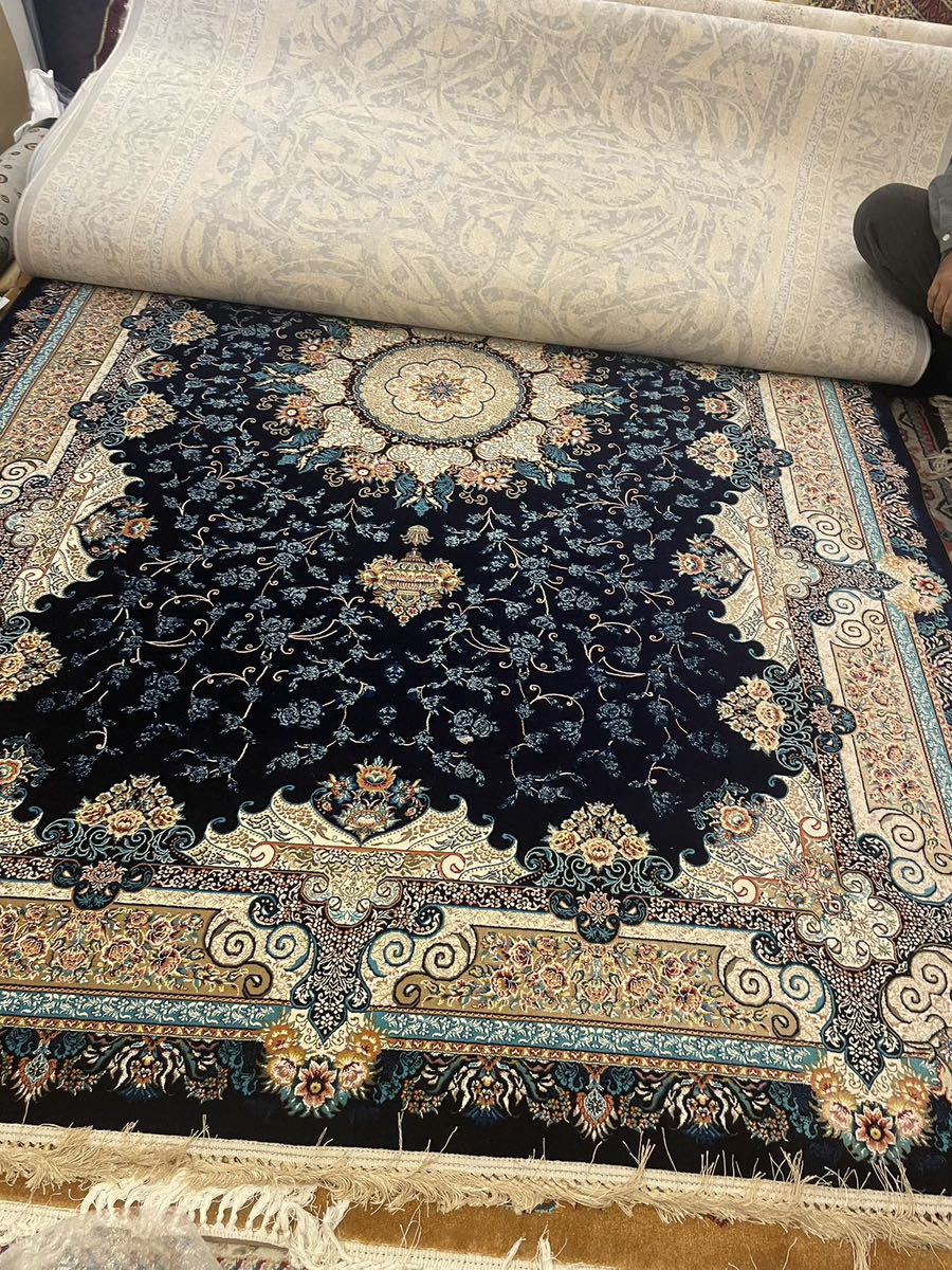 魁】超最上手作品 イスファハン ペルシャ絨毯 未使用極上品 シルク