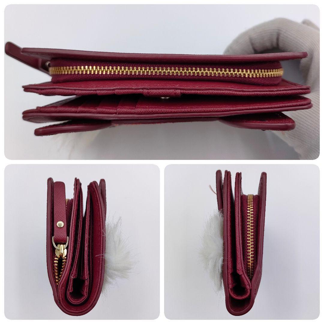 美品】kate spade ケイトスペード 二つ折り財布 キツネ きつね 美品】kate spade ケイトスペード 二つ折り財布 キツネ きつね