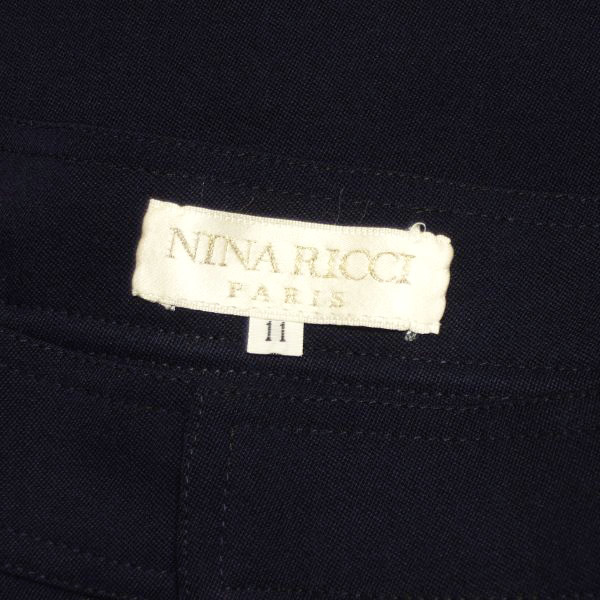 美品/ニナリッチ NINA RICCI タイトスカート 表記11号 L相当 古着 濃紺 ネイビー レディース ひざ丈 春 秋 冬 ウール シンプル ボトムス