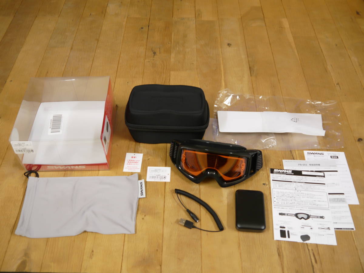 SWANS★スワンズ★HELI-XED★HEAT LENS★電熱ゴーグル★地獄ゴーグル★昨シーズン購入★1回のみ使用 スポーツ、レジャー スポーツ別 ゴーグル