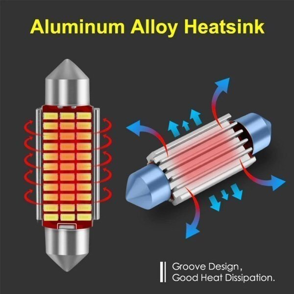 汎用 T10×31mm ヒューズ 型 LED バルブ 白 ホワイト 12V 24V 兼用 ルームランプ 室内灯 トラック バス メール便送料無料/2_画像3