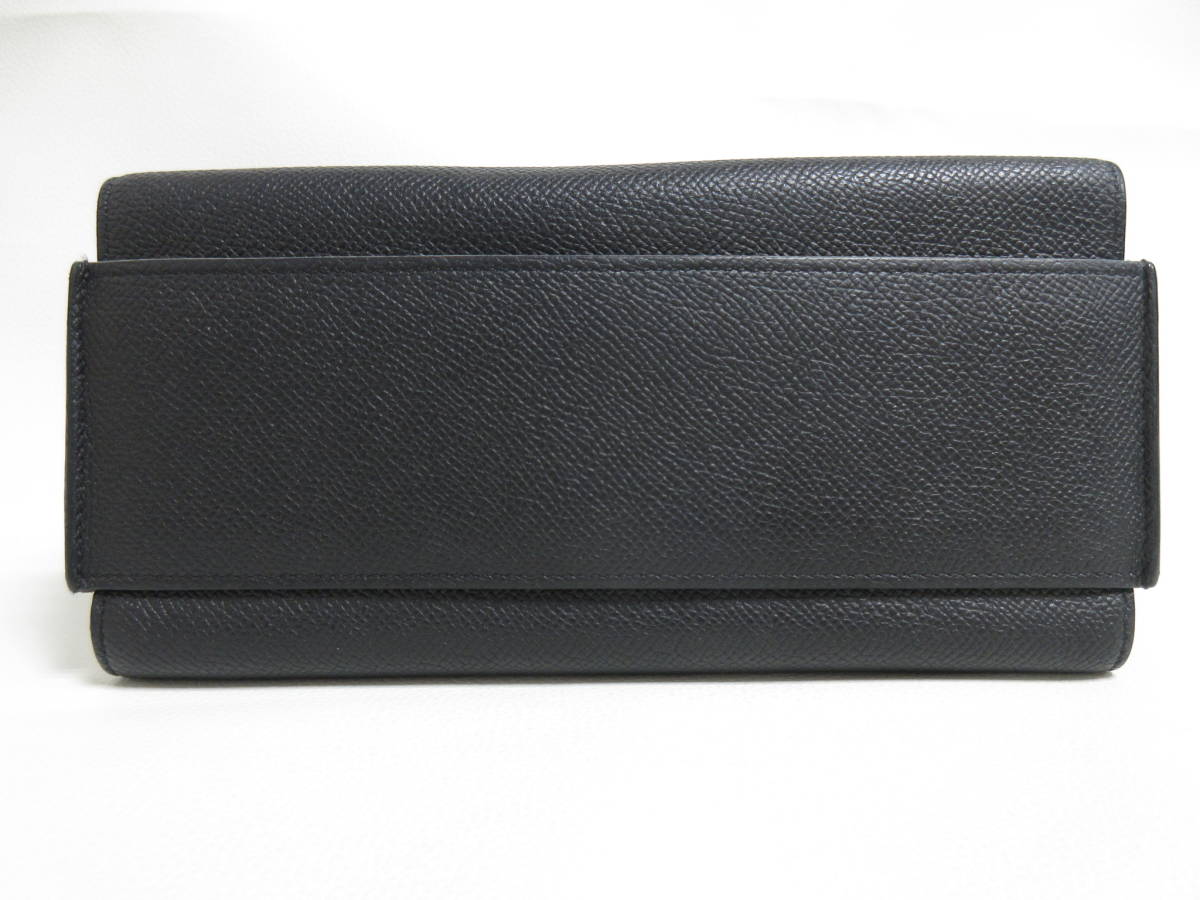 10616◆HERMES エルメス パッサン ロング 長財布 ブラック系【A SI 002 DB】MADE IN FRANCE 中古 USED