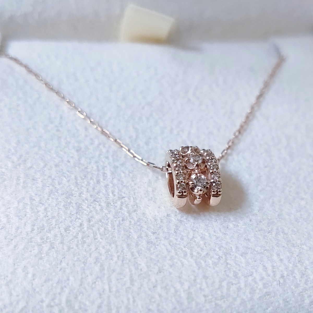 4℃ ダイヤモンド ネックレス K18PG 2.0g-