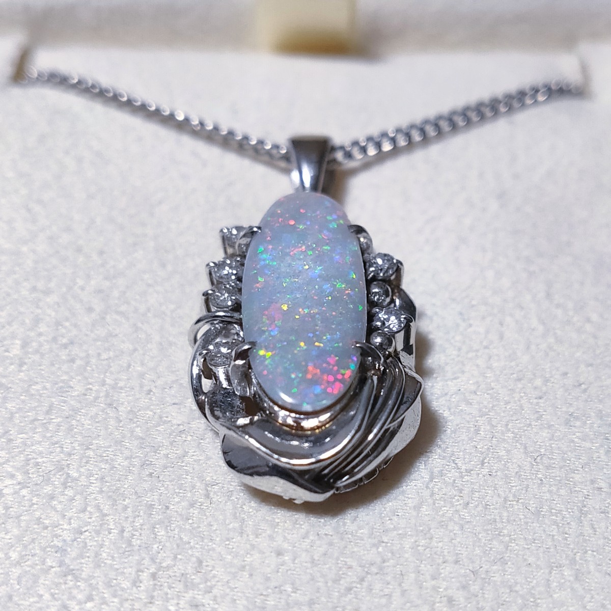 ダイヤモンド×オパール ネックレス Pt900 0.12ct 9.4g | knowhowtrg.com