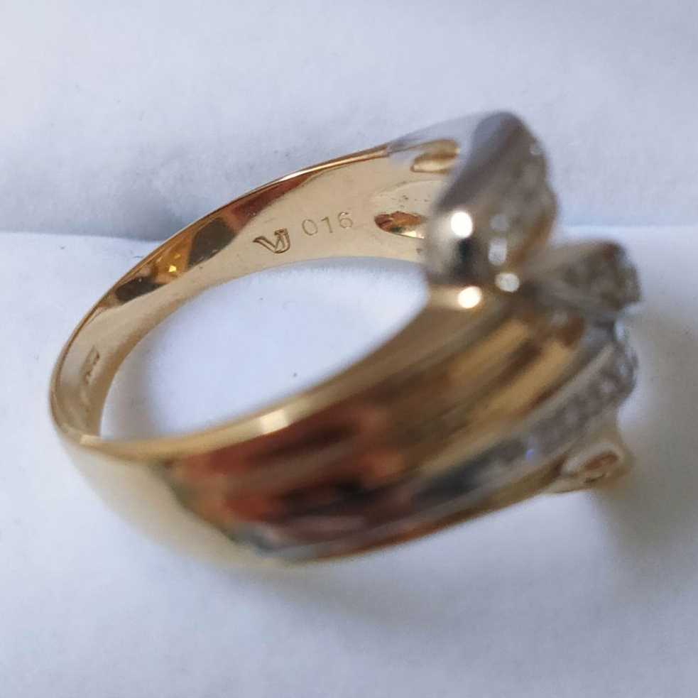 ダイヤモンド コンビネーション リング K18YG Pt900 0.16ct 8.0g
