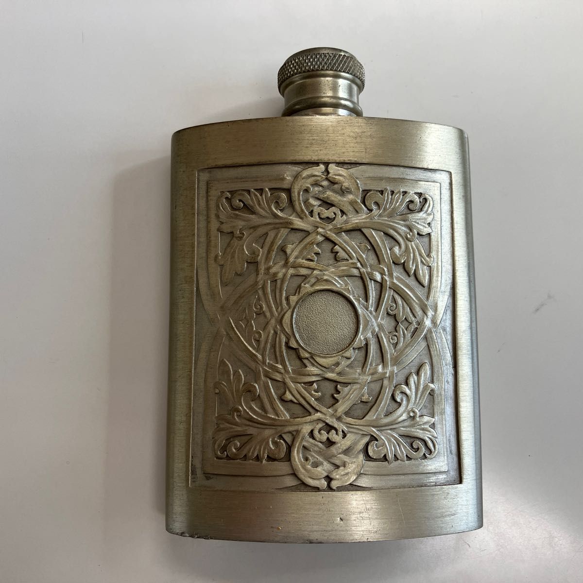 ENGLISH PEWTER 6oz ピューター ヒップフラスコ スキットル 錫-