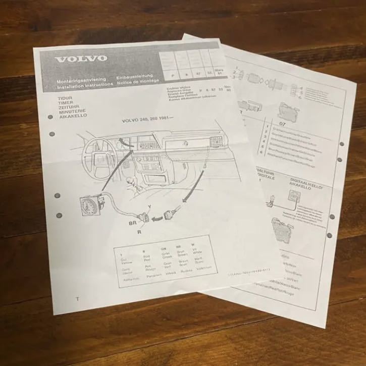 希少！ボルボ240 純正 新品 アナログ・ウォームアップタイマー 取付説明書付き ☆ 送料無料 ☆ VOLVO 240 244 245 NOS タイマー