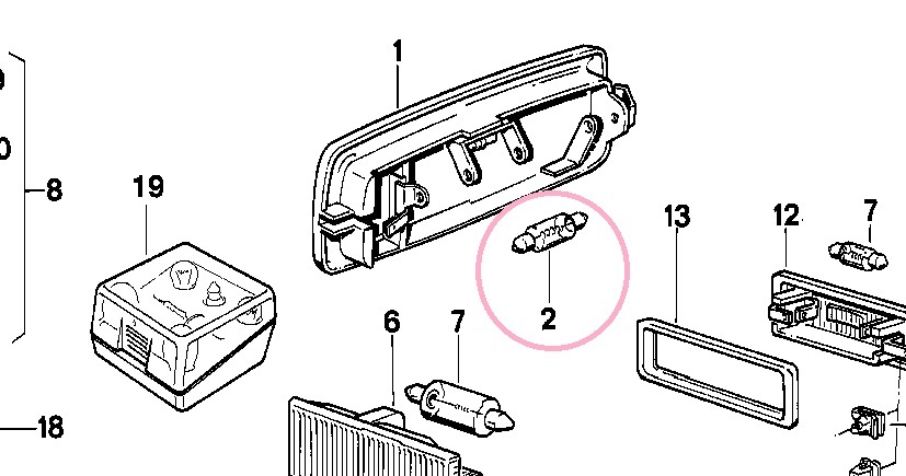 BMW E30 E21 other for room light for valve(bulb) 1 piece 63217160912(6321 7 160 912) unused 