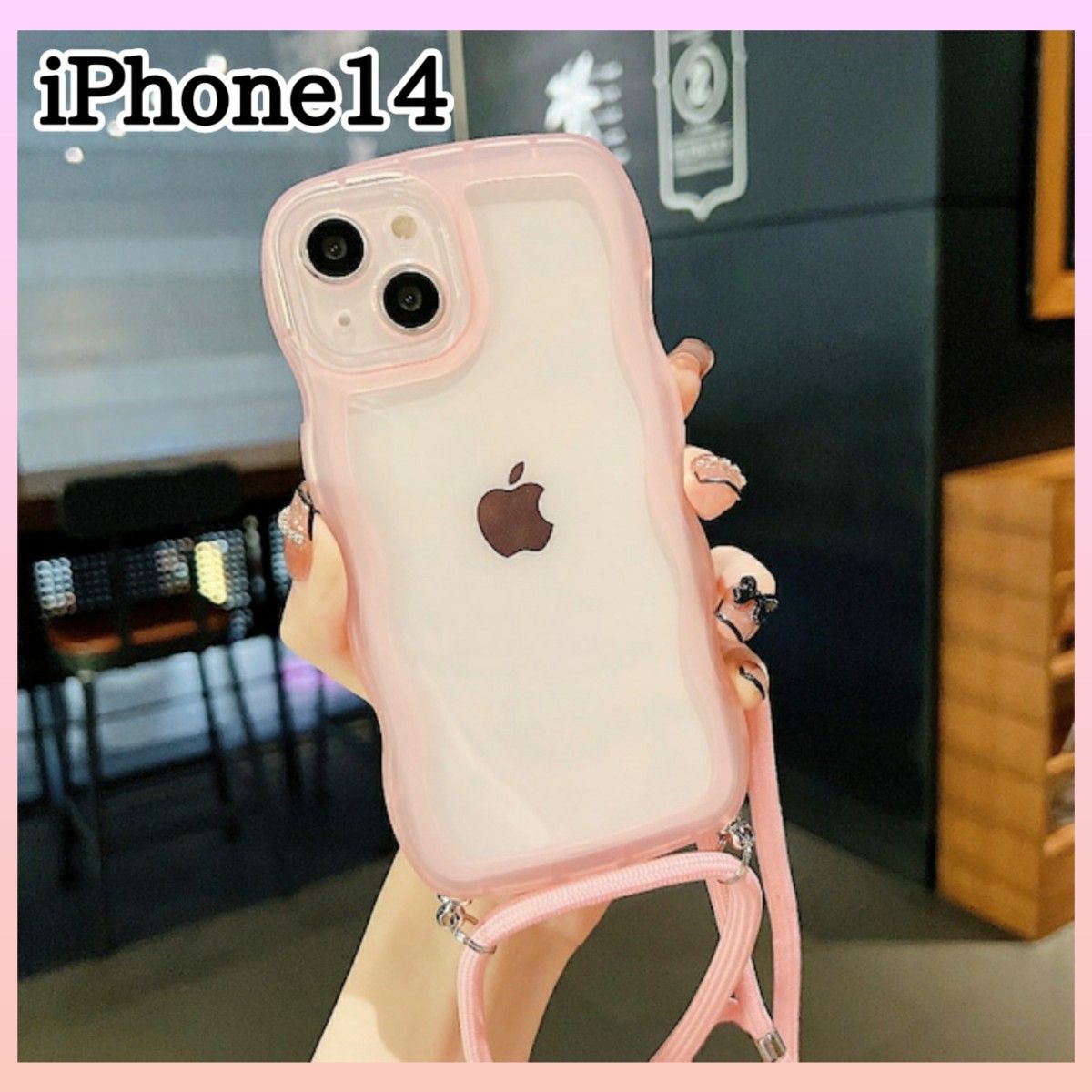 IPhoneケース iPhone14 ピンク ウェーブ 可愛い クリア シンプル iPhone用ケース |  supermarketbangunanabadi.co.id