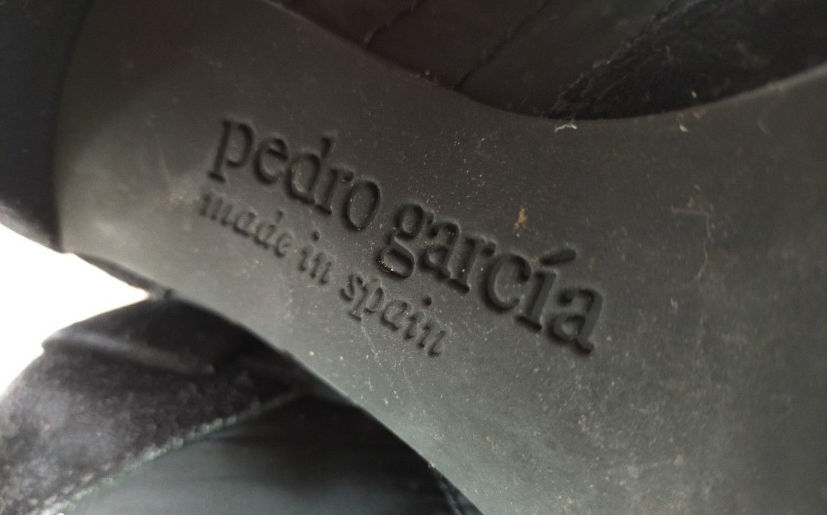 Pedro Garcia ペドロ・ガルシア スペイン発 ブーティー 黒 レーシング パンプス 37 made in Spain 