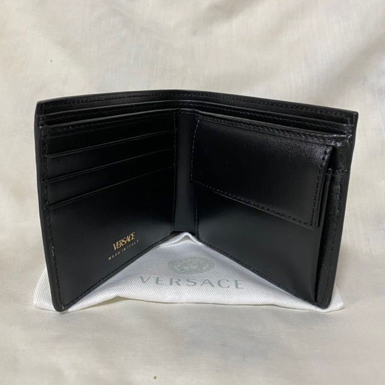 新品 本物 正規品 VERSACE メンズ レザー 二つ折り 財布 黒 メデューサ
