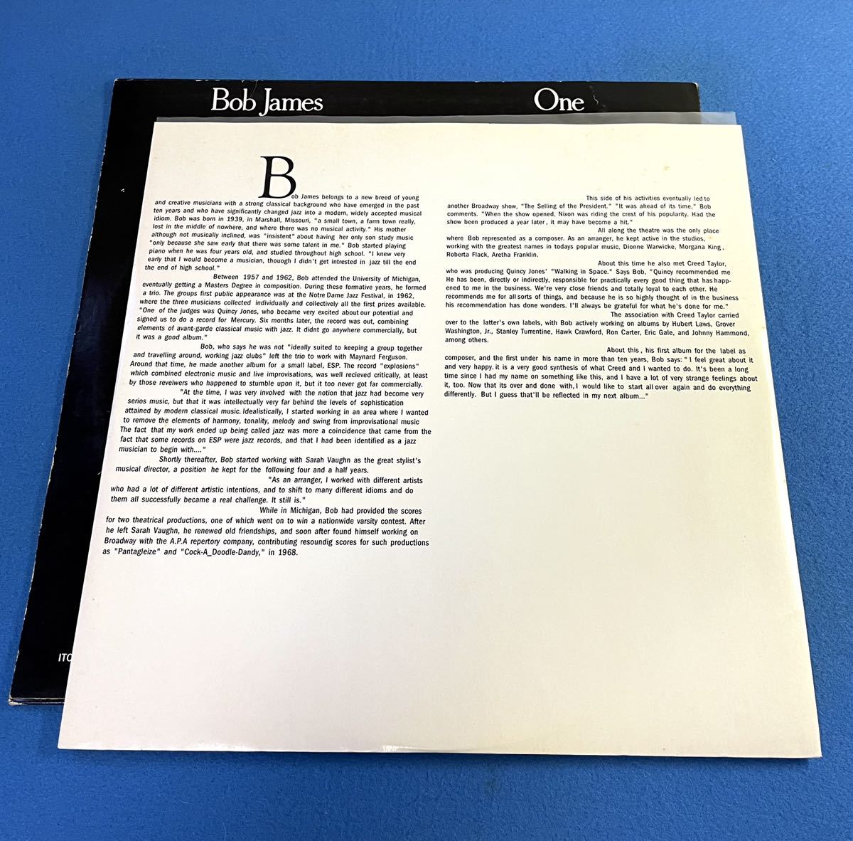 【JAZZ】【FUSION】Bob James - One / Not On Label ITC 6043 / VINYL LP / UK_画像4