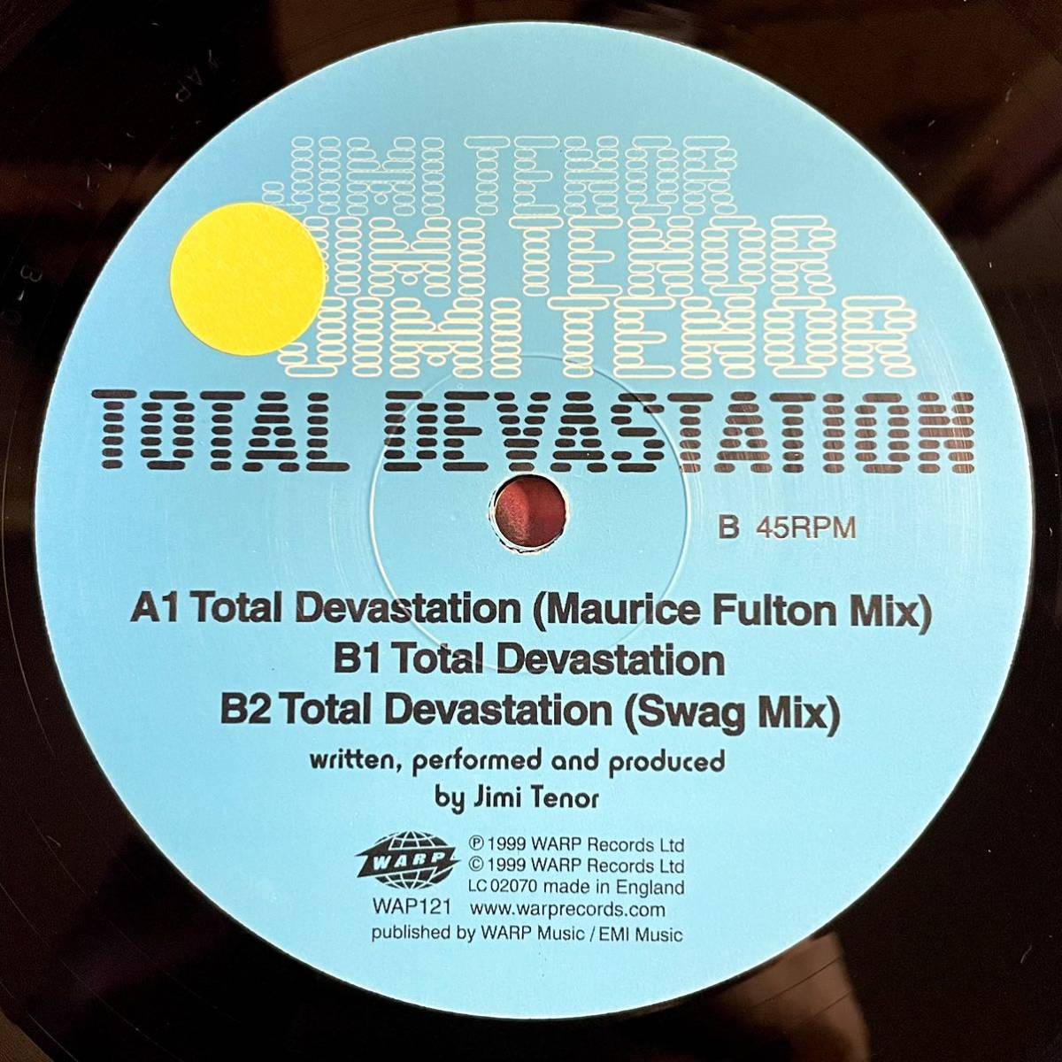 【HOUSE】【FUTURE JAZZ】Jimi Tenor - Total Devastation / Warp Records WAP121 / 12 VINYL / UK_画像3