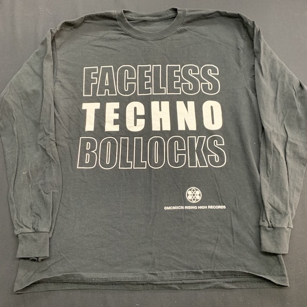 Faceless Techno Bollocks T-shirt 90s Vintage Rising High Recordste Toro ito Techno KEN ISHII R&S WARP the orb KLF aphex twin