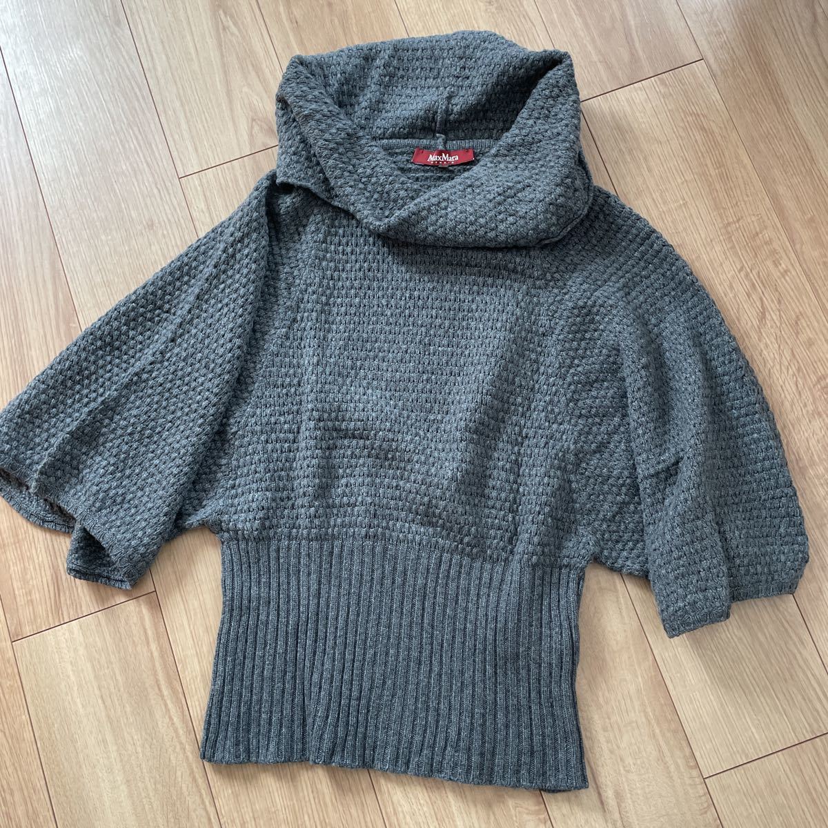 非売品 MaxMaraタートルニット ニットセーター グレー ☆Lサイズ