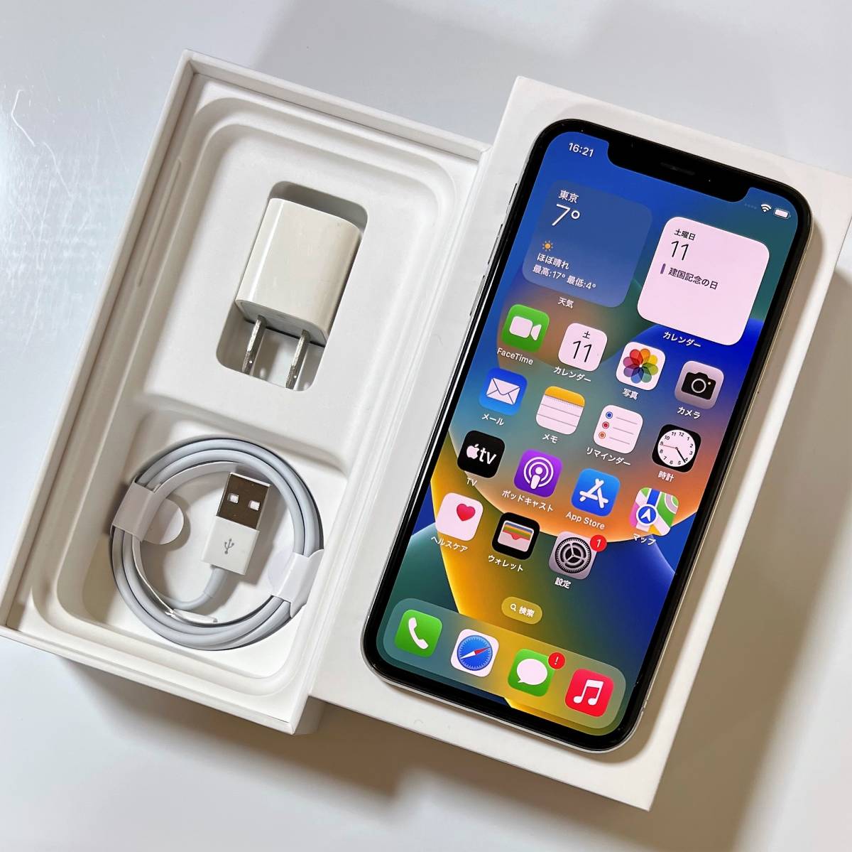 Apple SIMフリーiPhone X シルバー256GB MQC22J/A iOS16.3 アク