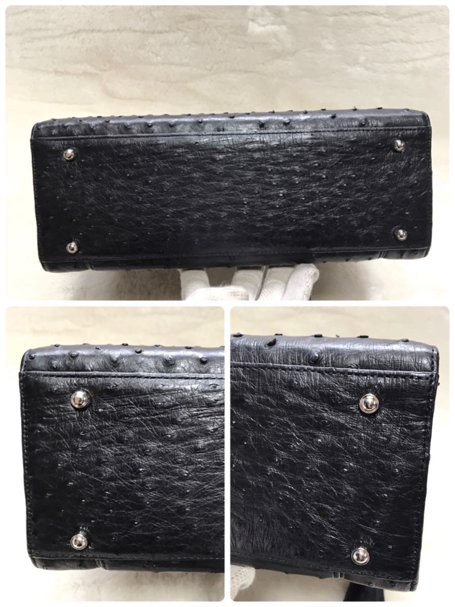 超高級 美品 定価38万 オーストリッチ2way カデナ 南京錠付き