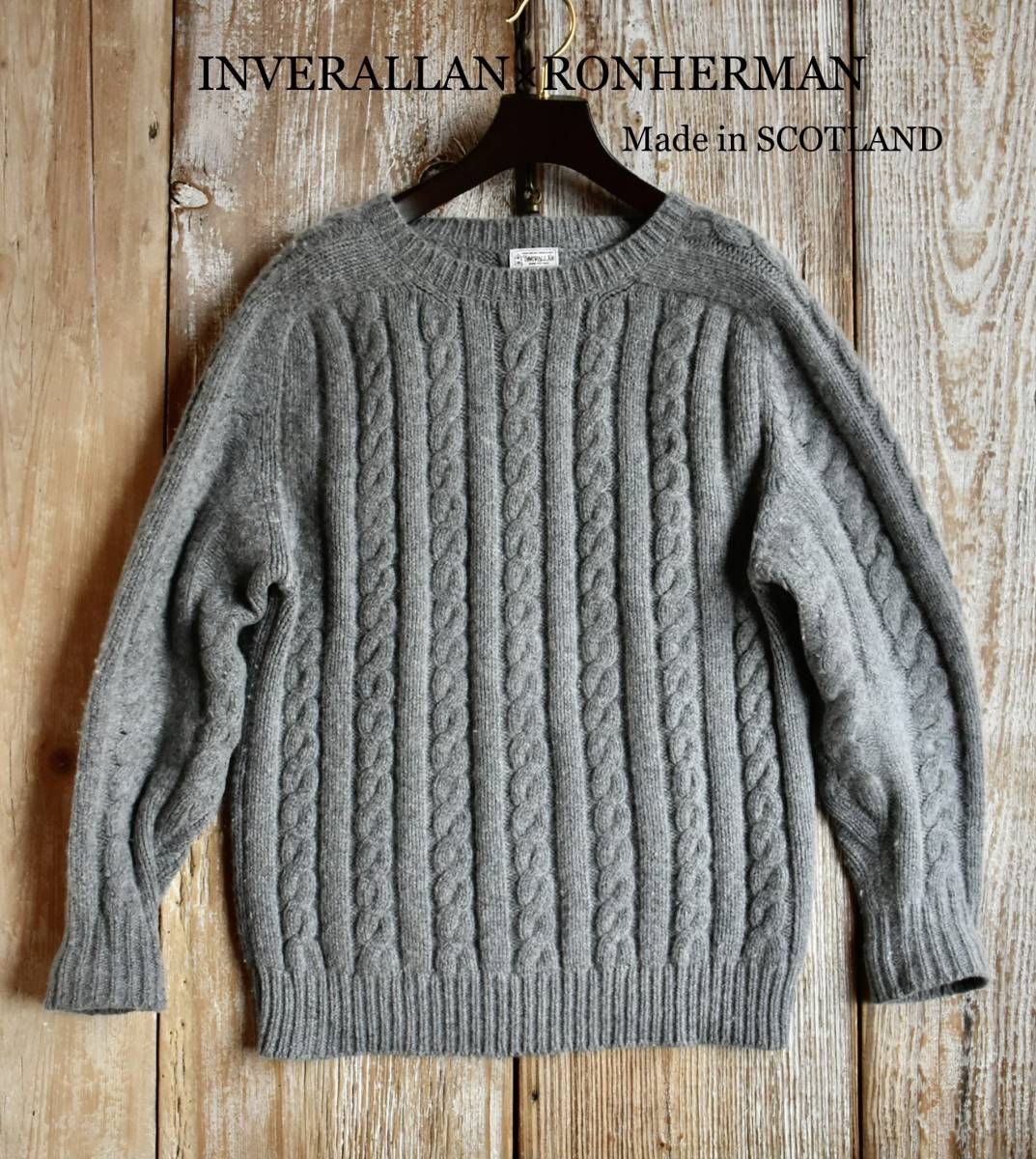 パステルオリーブ インバーアラン 英国製セーター - 通販