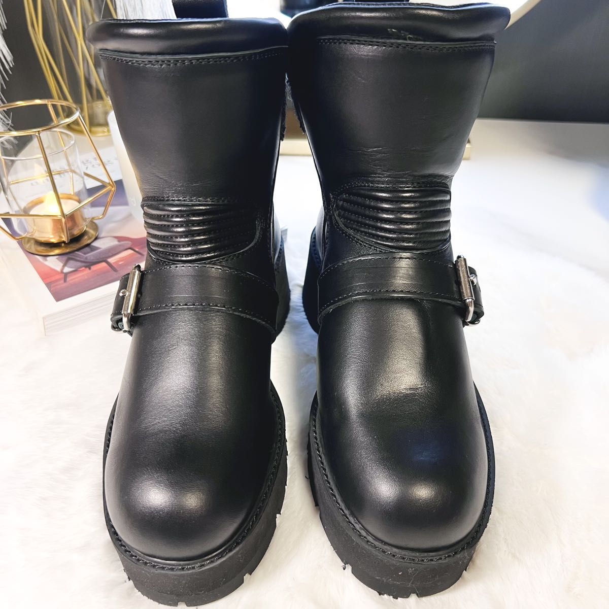 KADOYA ブラックアンクルブーツ 24.0cm | testes.metalesp.com.br