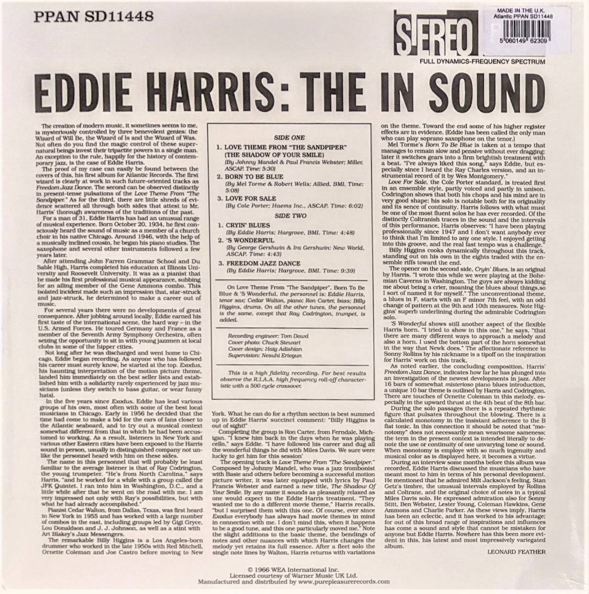 Eddie Harris エディ・ハリス - The In Sound 限定リマスター再発アナログ・レコード