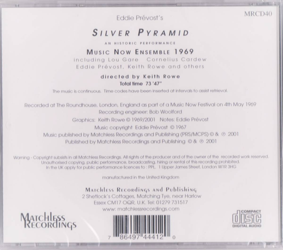 Music Now Ensemble 1969 (Directed By Keith Rowe=Amalgam, AMM) - Silver Pyramid ＣＤ_画像2