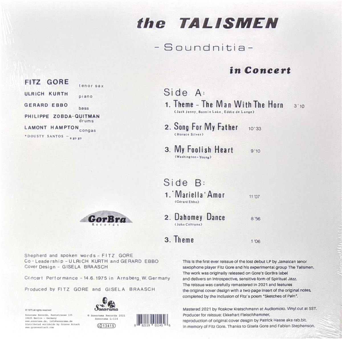 Fitz Gore フィッツ・ゴア & The Talismen ザ・タリスメン - Soundnitia 限定リマスター再発アナログ・レコード