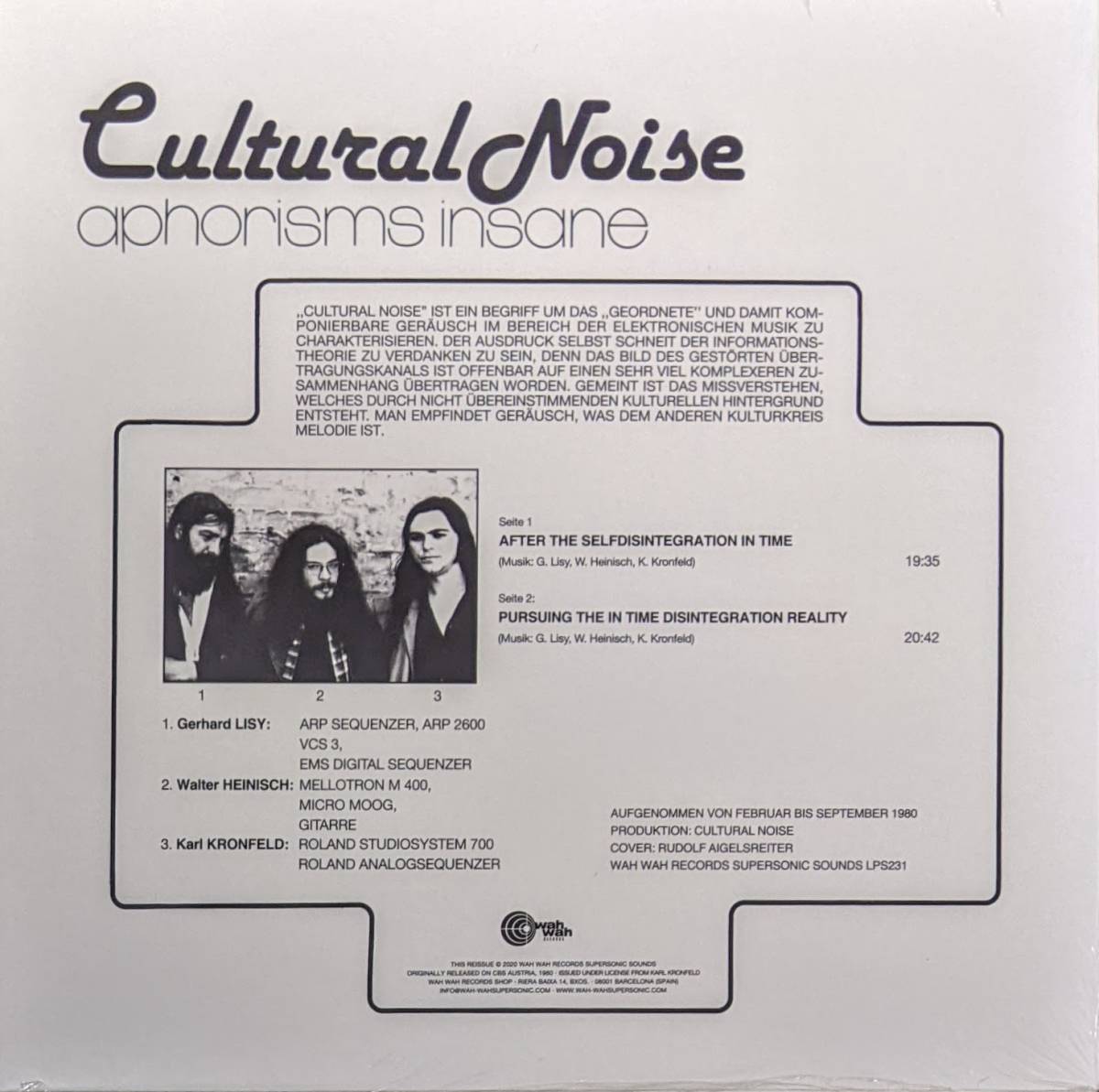 Cultural Noise カルチュラル・ノイズ - Aphorism Insane 500枚限定リマスター再発アナログ・レコード