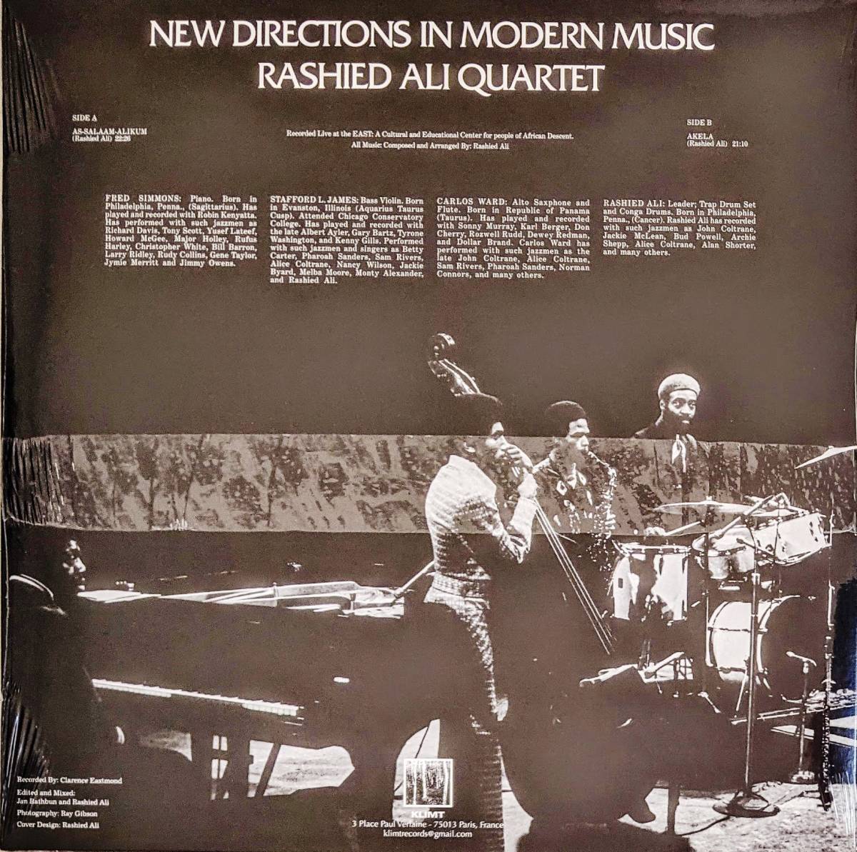 Rashied Ali ラシッド・アリ Quartet New Directions In Modern Music 限定再発クリアー・カラー・アナログ・レコードの画像2