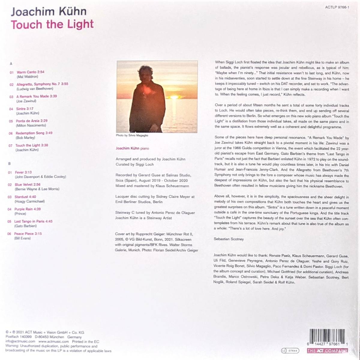 Joachim Kuhn ヨアヒム・キューン - Touch The Light 限定アナログ・レコード