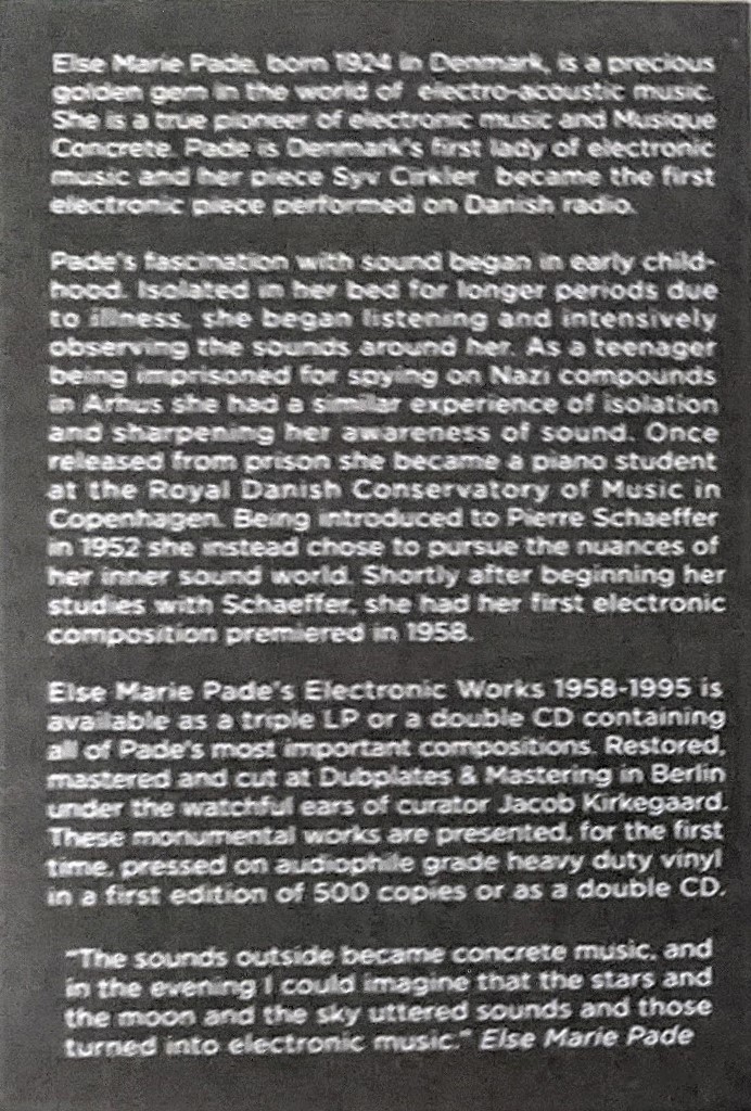 Else Marie Pade エルセ・マリー・パーゼ - Electronic Works 1958-1995 500枚限定リマスター三枚組45回転アナログ・レコード_画像7