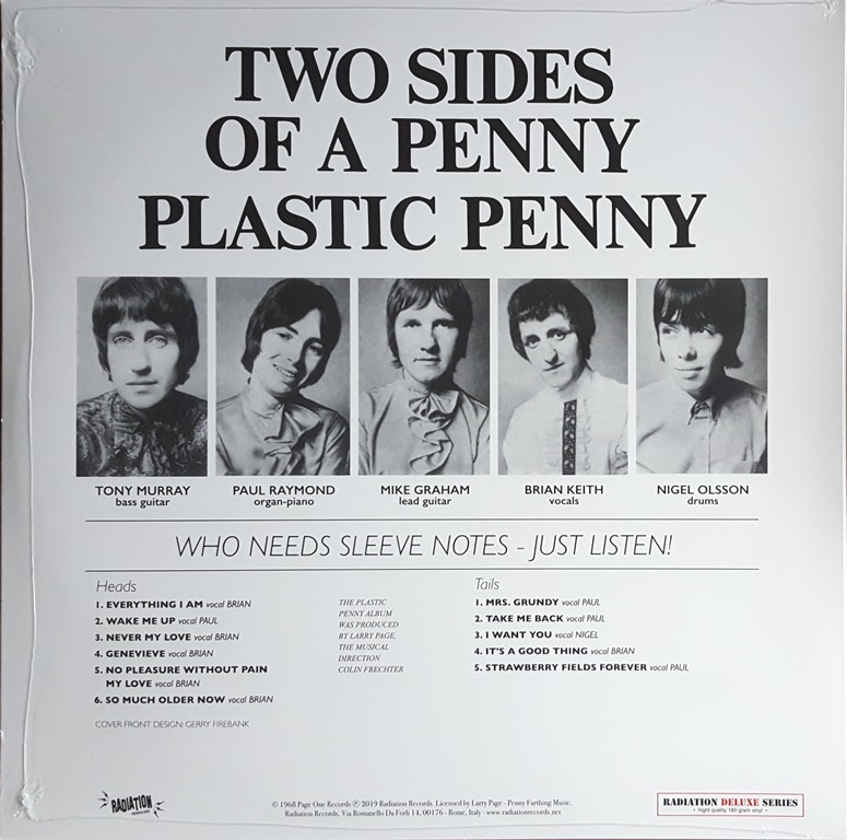 Plastic Penny プラスティック・ペニー - Two Sides Of A Penny Record Store Day 2019 500枚限定再発アナログ・レコード