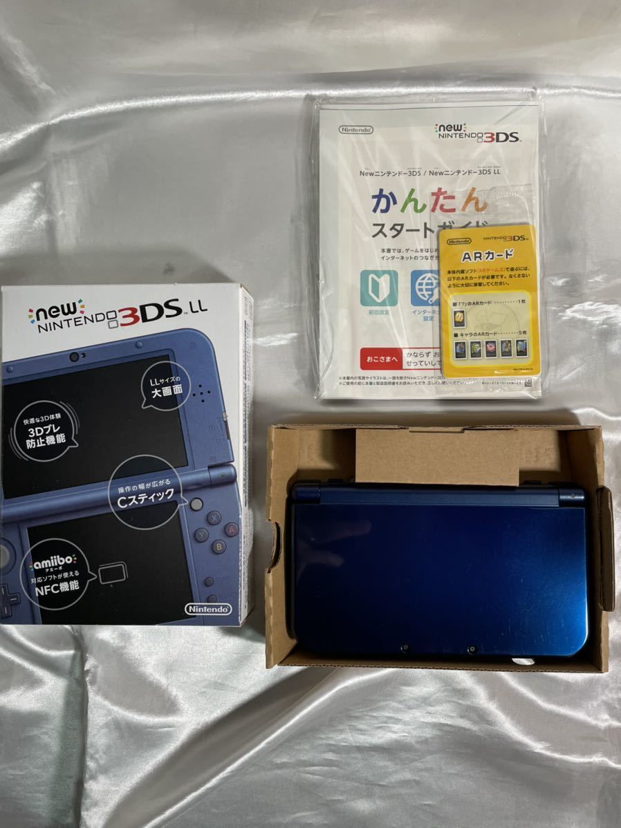 【液晶美品・完品】 Newニンテンドー3DS LL メタリックブルー 本体 Nintendo 任天堂 New3DSLL new NINTENDO  3DS LL ブルー メタリック