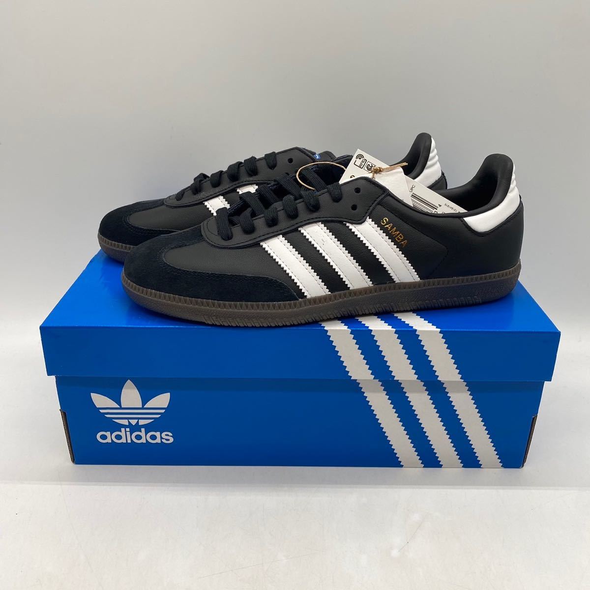 【25cm】新品 ADIDAS SAMBA OG BLACK WHITE GUM アディダス サンバ ブラック ホワイト ガム 海外限定 (B75807) 4268_画像1